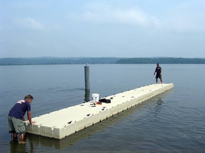 EZ Docks assembled and floated into position