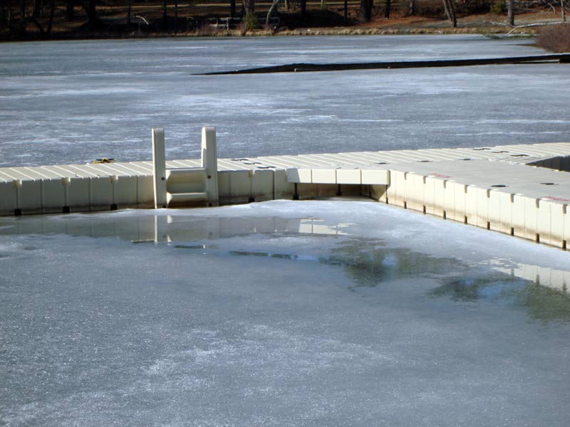 Ice Friendly  No need to remove your EZ Docks in the winter