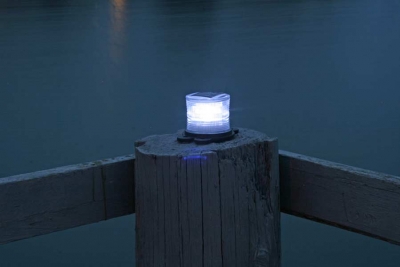 Picture of clear marine solar light at night.