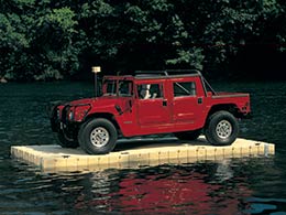 Picture of a Hummer floating on and EZ Dock